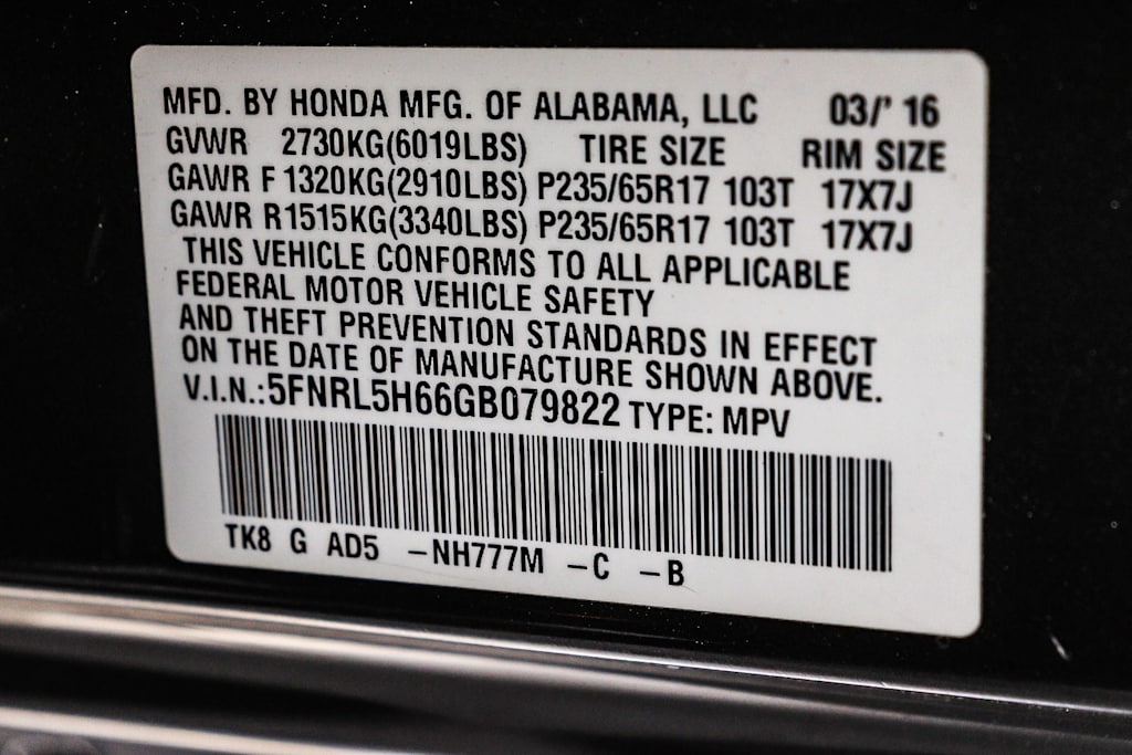 Thumbnail: 2016 Honda Odyssey - 17