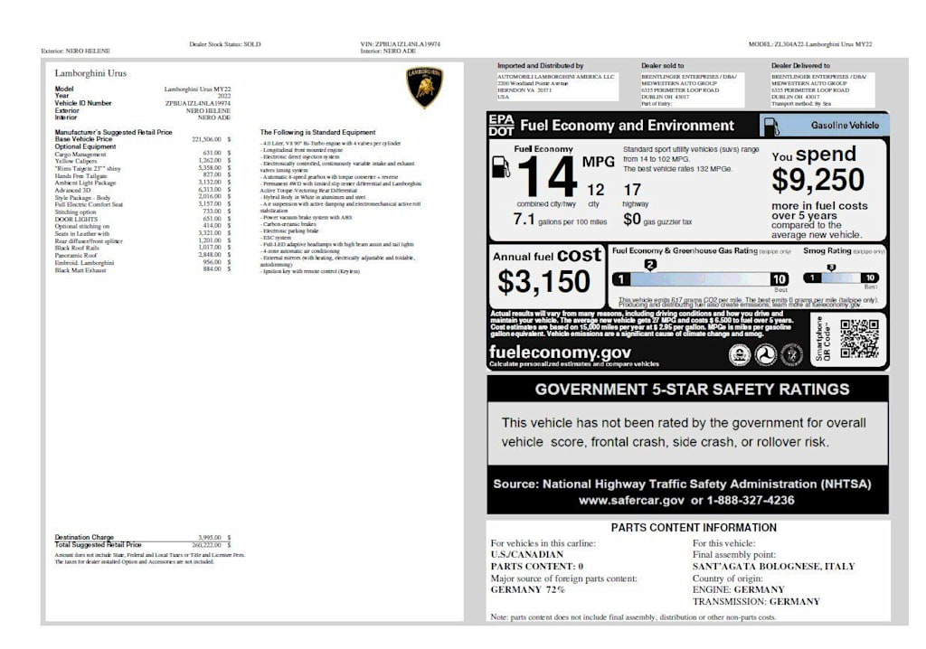 Thumbnail: 2022 Lamborghini Urus - 74