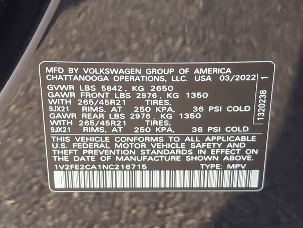 2022 Volkswagen Atlas SEL 19