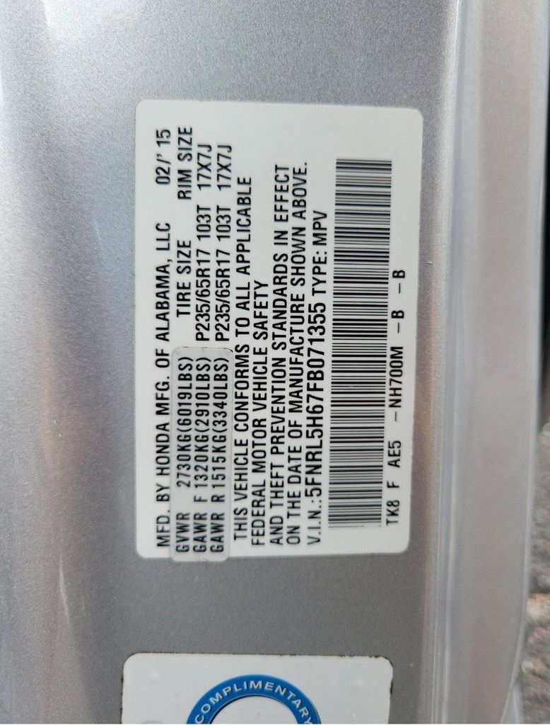 Thumbnail: 2015 Honda Odyssey - 15