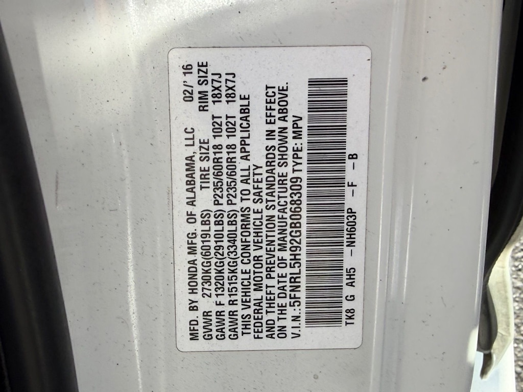 Thumbnail: 2016 Honda Odyssey - 16