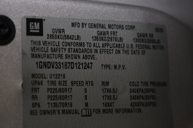 Thumbnail: 2007 Chevrolet Uplander - 19