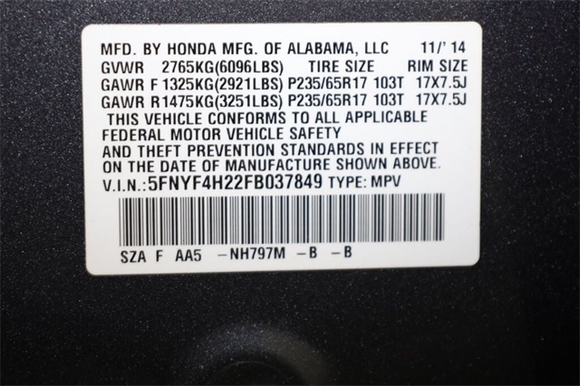 2015 Honda Pilot LX 17