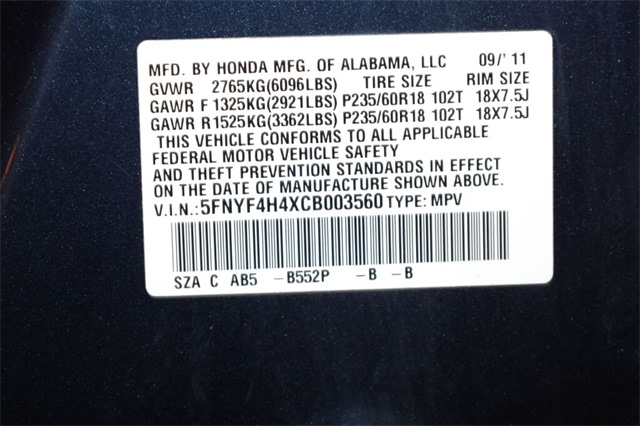 Thumbnail: 2012 Honda Pilot - 18