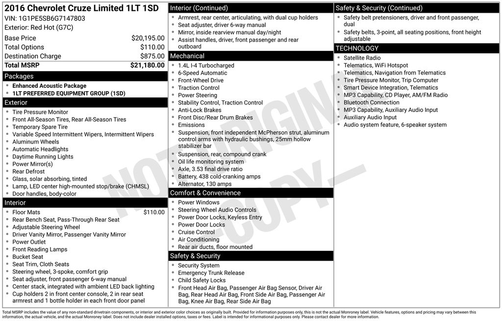 Thumbnail: 2016 Chevrolet Cruze - 18