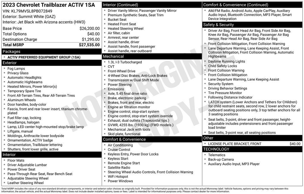 Thumbnail: 2023 Chevrolet TrailBlazer - 18
