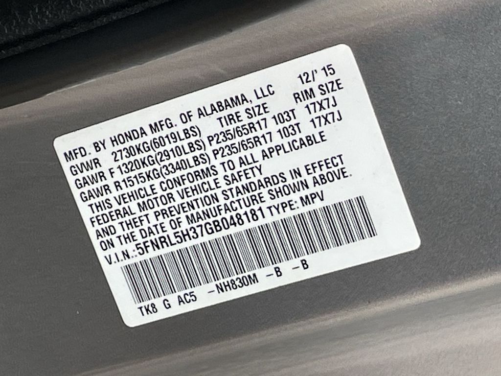 Thumbnail: 2016 Honda Odyssey - 17