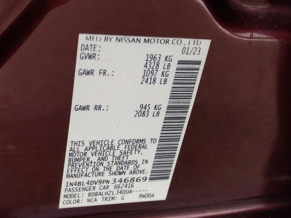2023 Nissan Altima SV 19