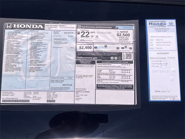 2025 Honda Odyssey Sport 23