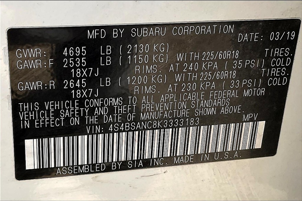 2019 Subaru Outback Limited 20