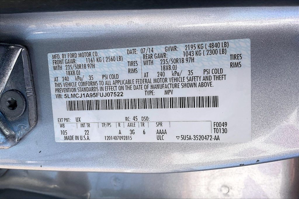 Thumbnail: 2015 Lincoln MKC - 21