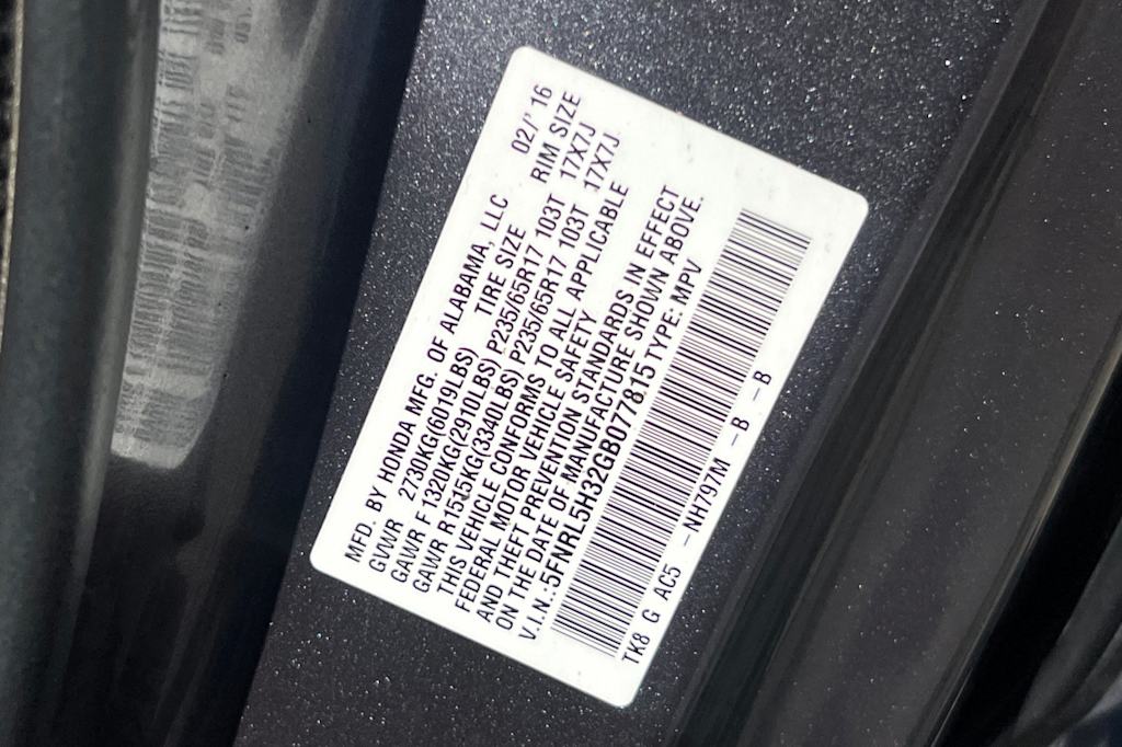 Thumbnail: 2016 Honda Odyssey - 16