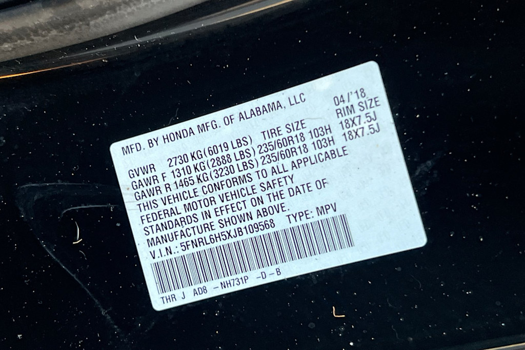 Thumbnail: 2018 Honda Odyssey - 14