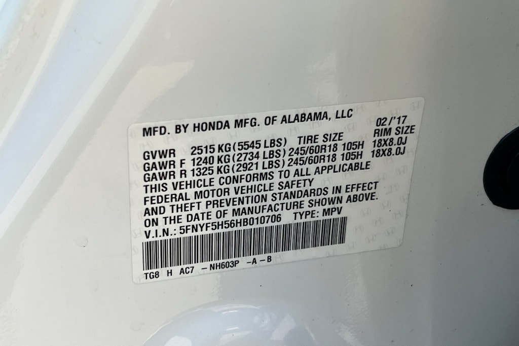 Thumbnail: 2017 Honda Pilot - 16
