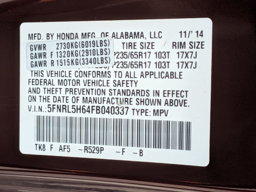 Thumbnail: 2015 Honda Odyssey - 20