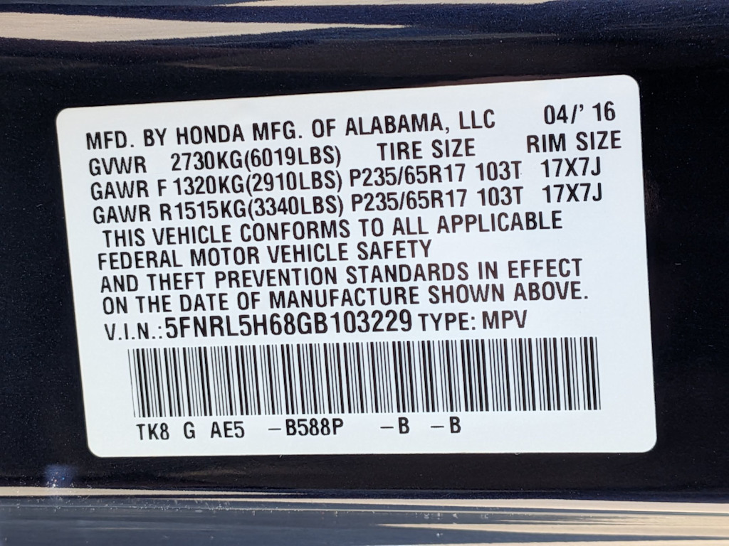 Thumbnail: 2016 Honda Odyssey - 33
