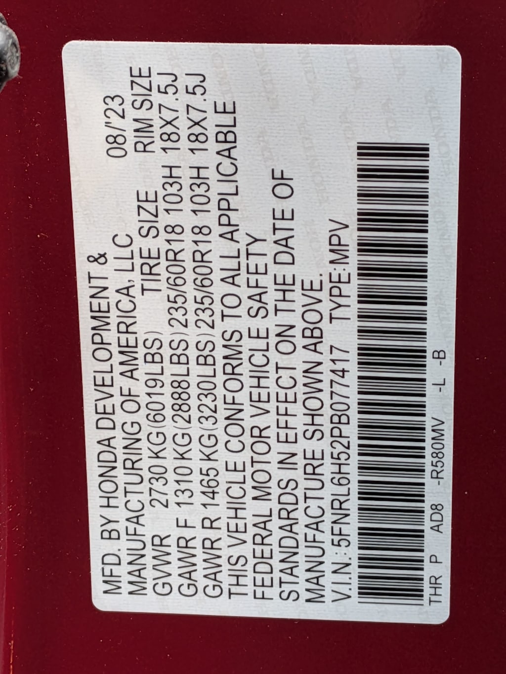 Thumbnail: 2023 Honda Odyssey - 19