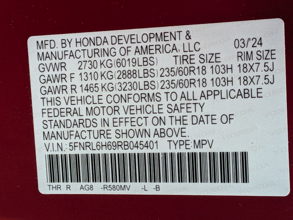 Thumbnail: 2024 Honda Odyssey - 20
