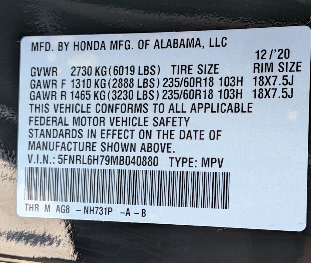 Thumbnail: 2021 Honda Odyssey - 19
