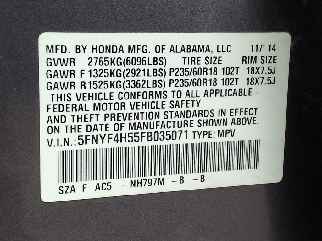 Thumbnail: 2015 Honda Pilot - 19