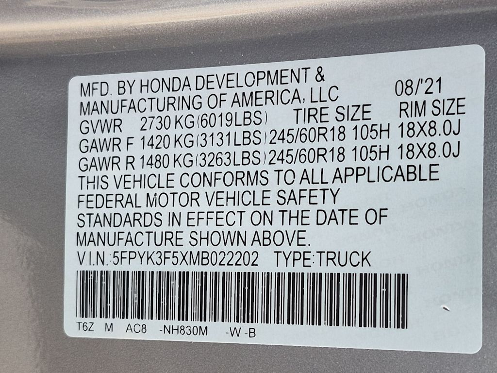 Thumbnail: 2021 Honda Ridgeline - 18