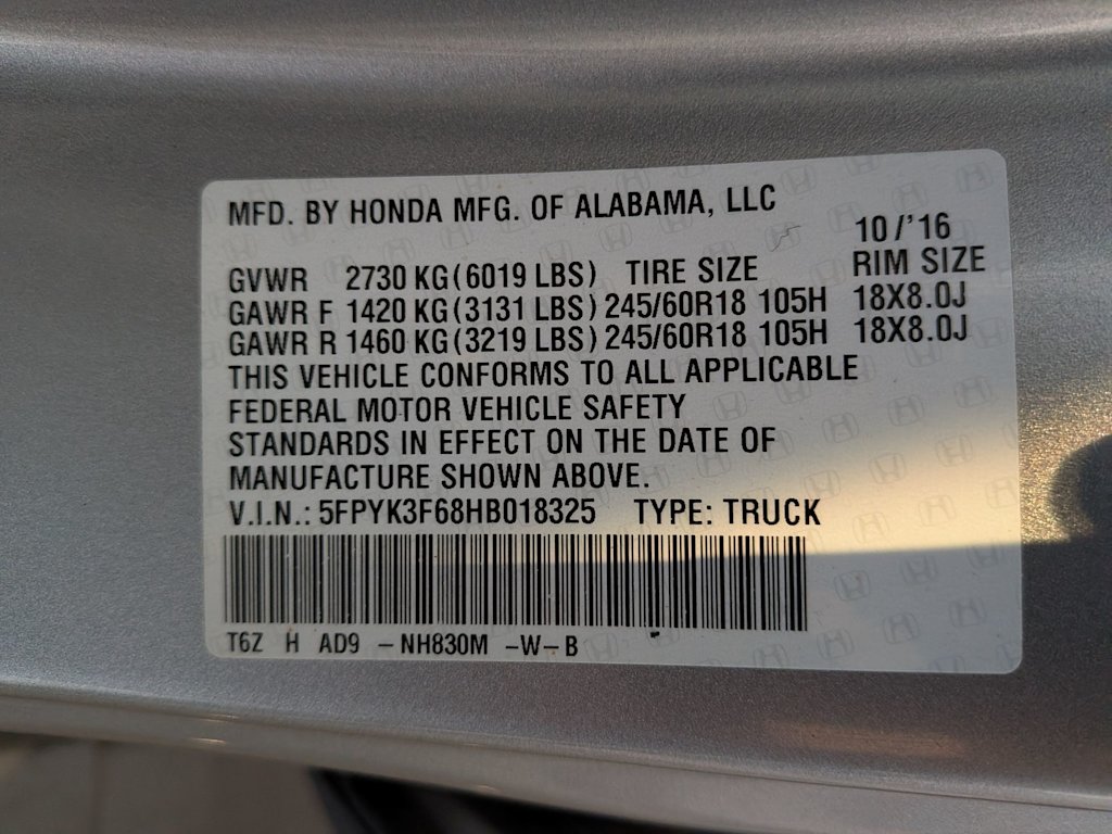 Thumbnail: 2017 Honda Ridgeline - 16