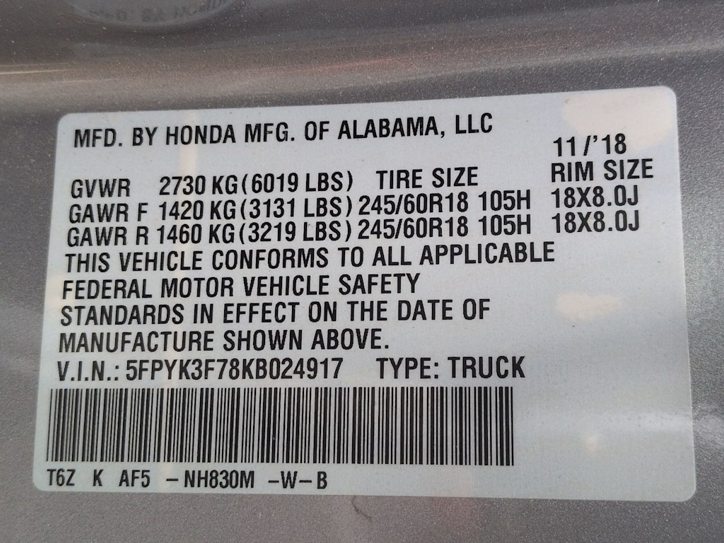 Thumbnail: 2019 Honda Ridgeline - 18