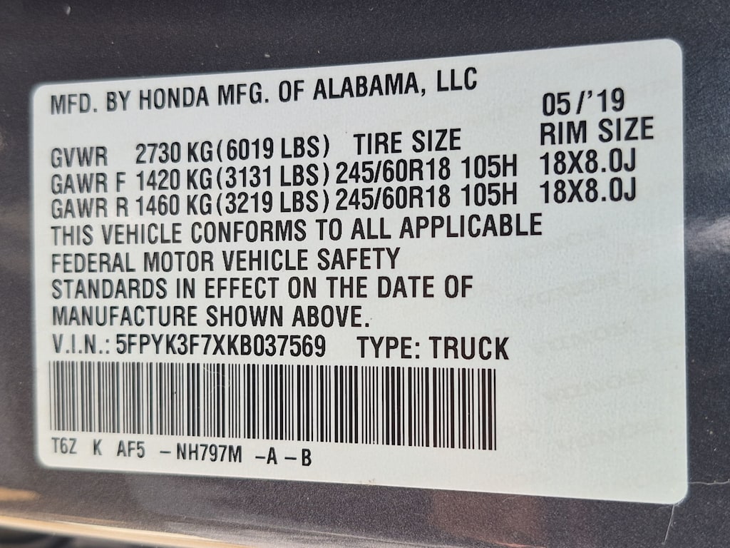 Thumbnail: 2019 Honda Ridgeline - 18