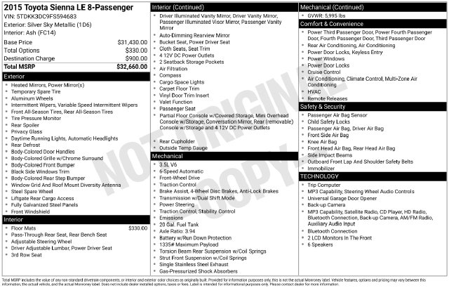 Thumbnail: 2015 Toyota Sienna - 16