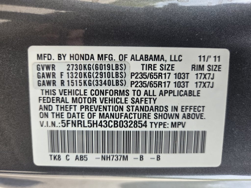 Thumbnail: 2012 Honda Odyssey - 19