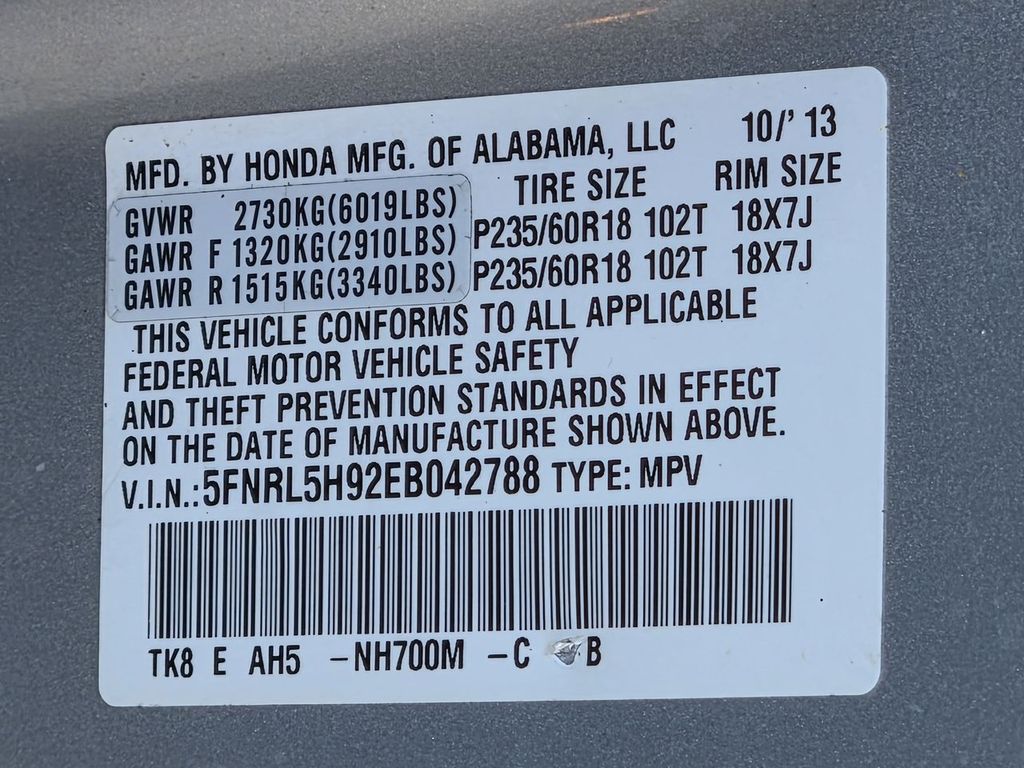 Thumbnail: 2014 Honda Odyssey - 20