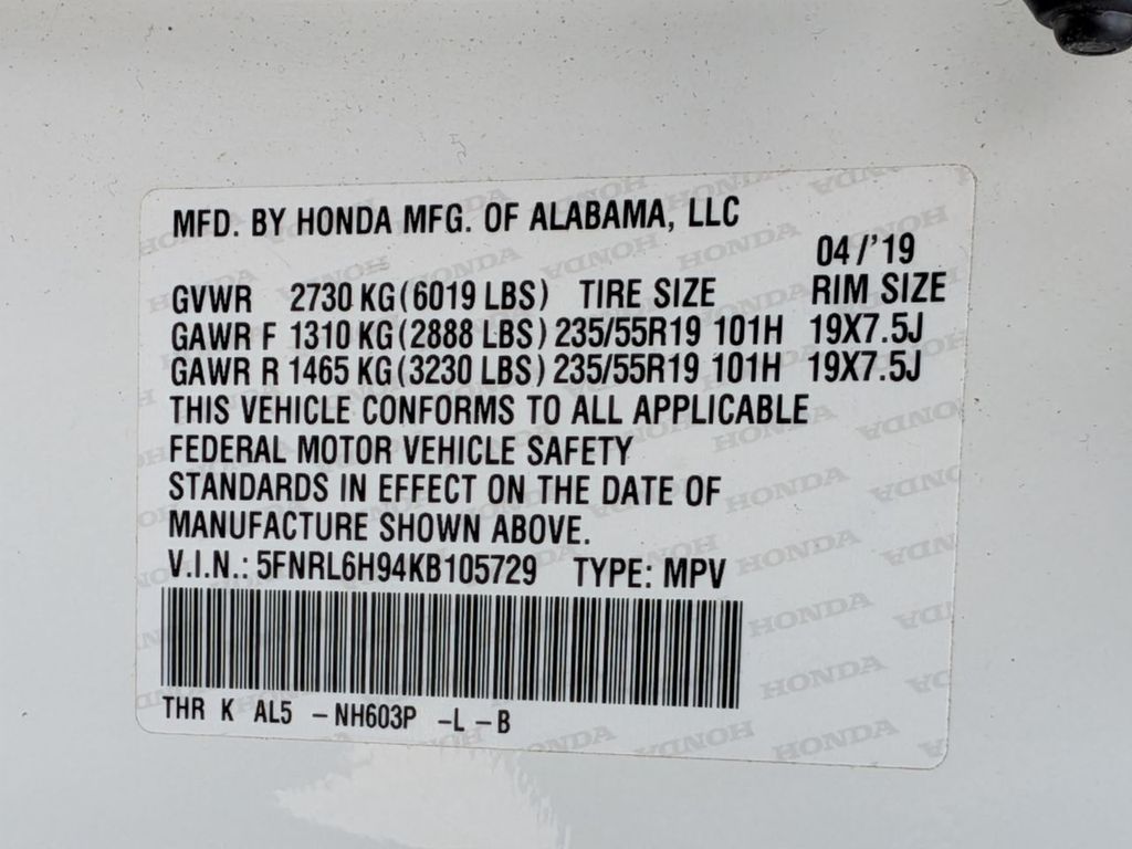 Thumbnail: 2019 Honda Odyssey - 18