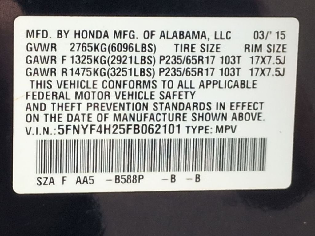 Thumbnail: 2015 Honda Pilot - 20