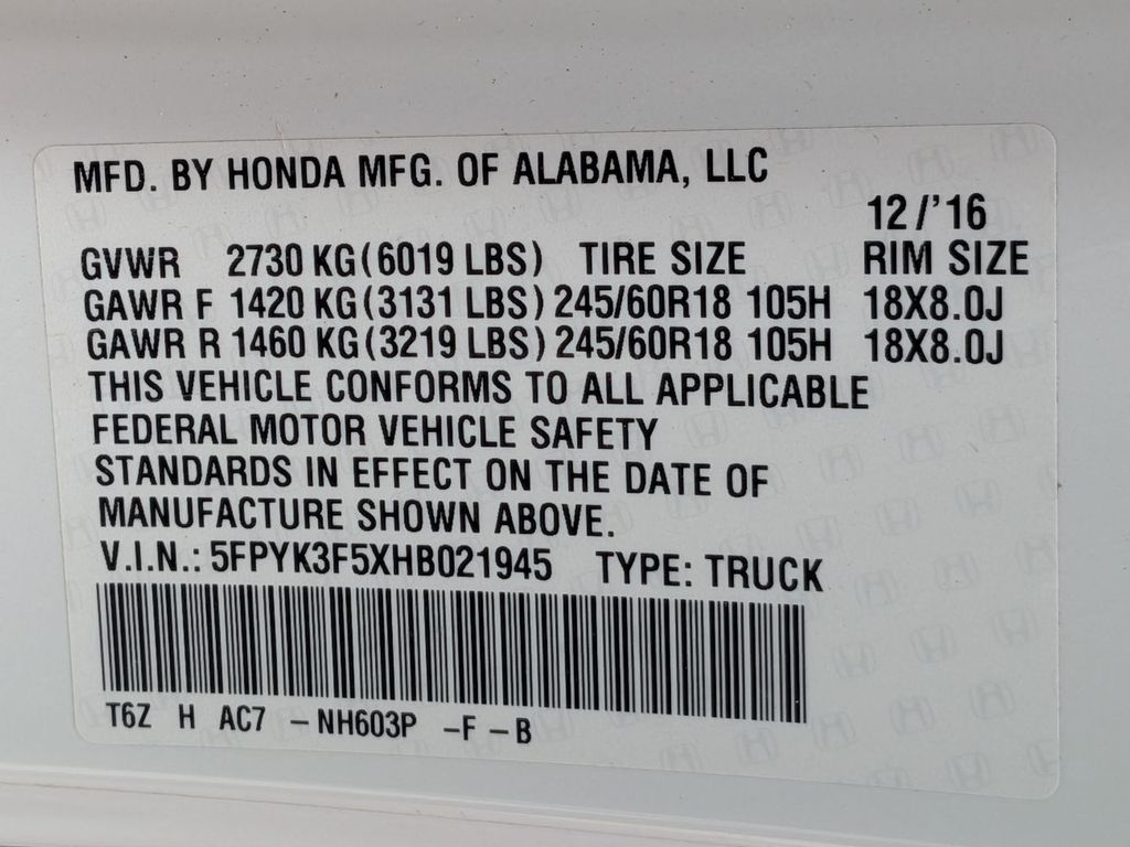 Thumbnail: 2017 Honda Ridgeline - 19