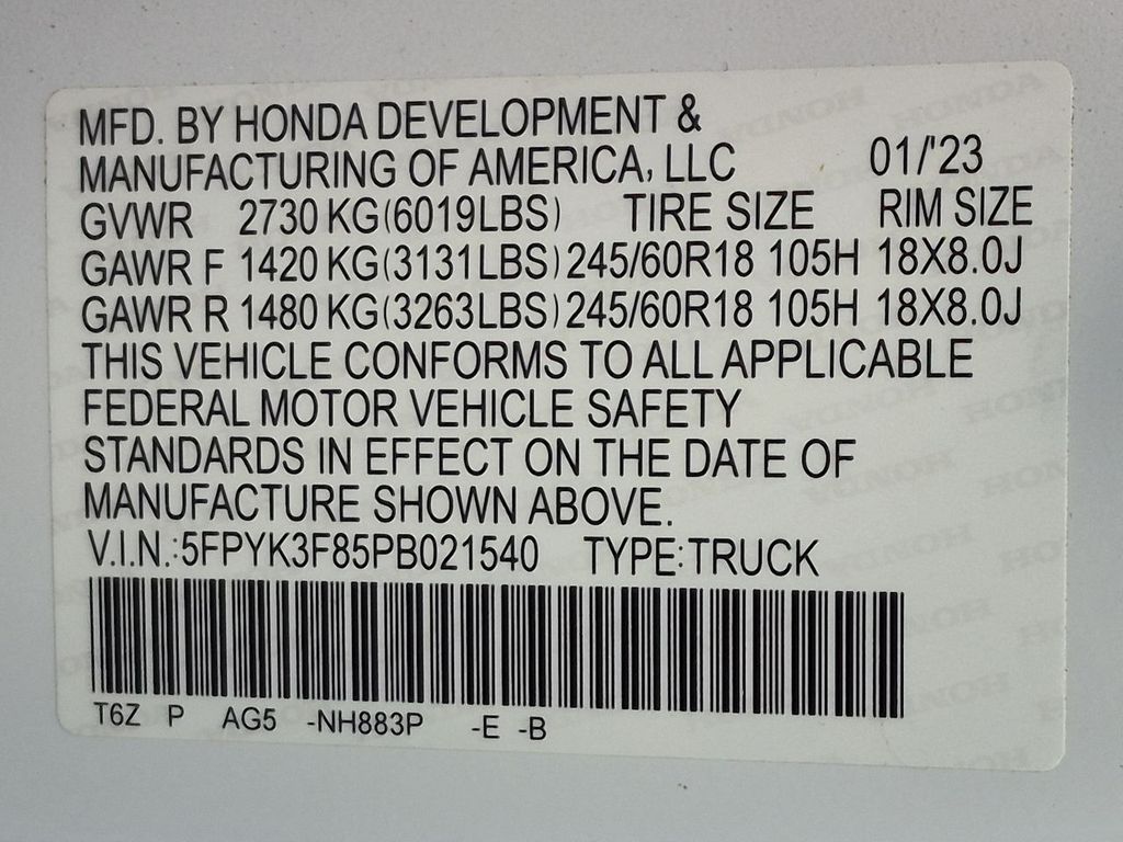 Thumbnail: 2023 Honda Ridgeline - 19