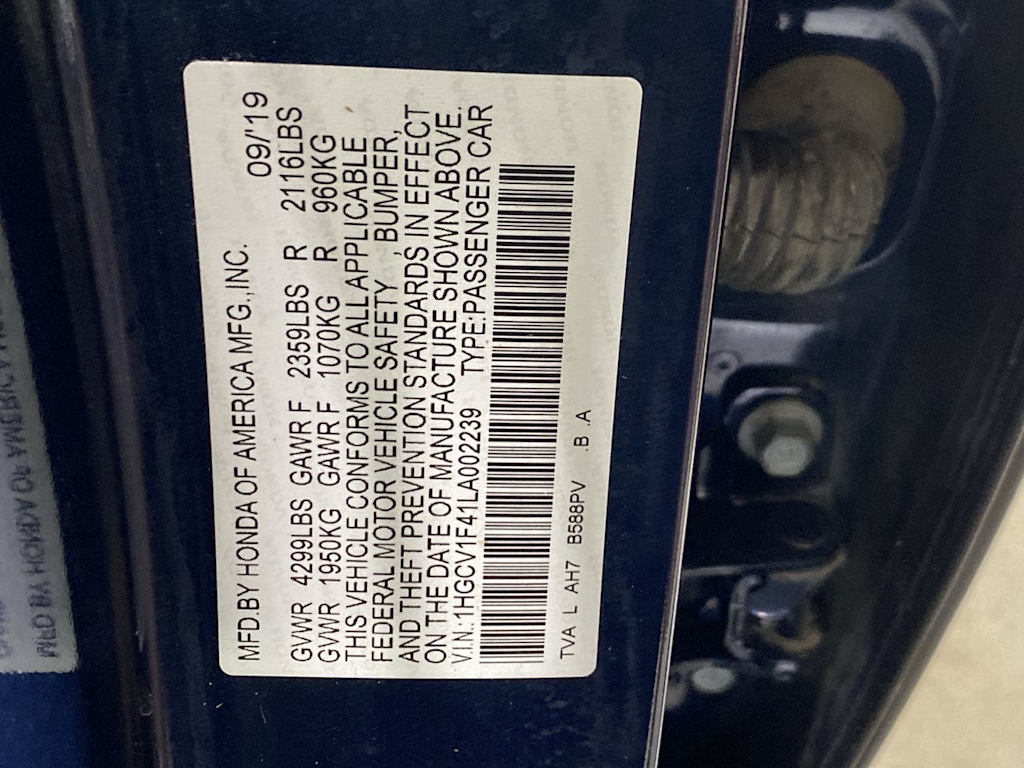 2020 Honda Accord EX 20