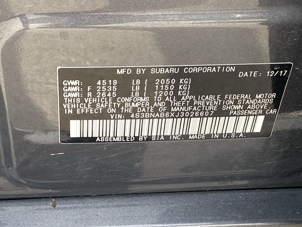 2018 Subaru Legacy Base 18
