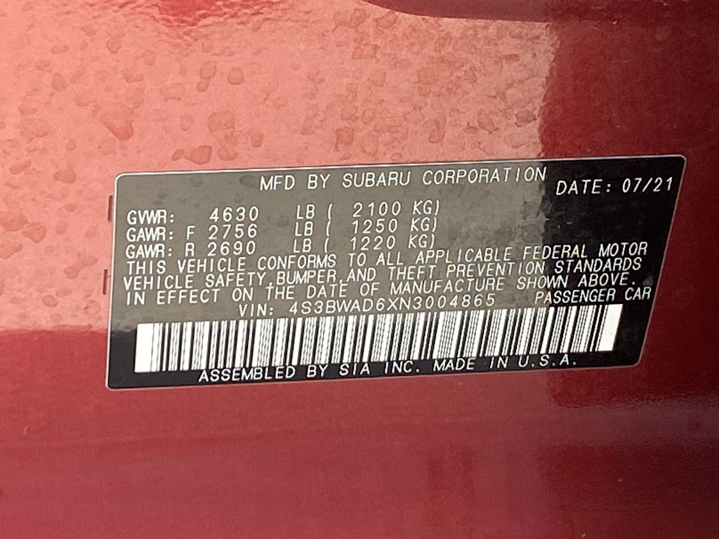 2022 Subaru Legacy Premium 19