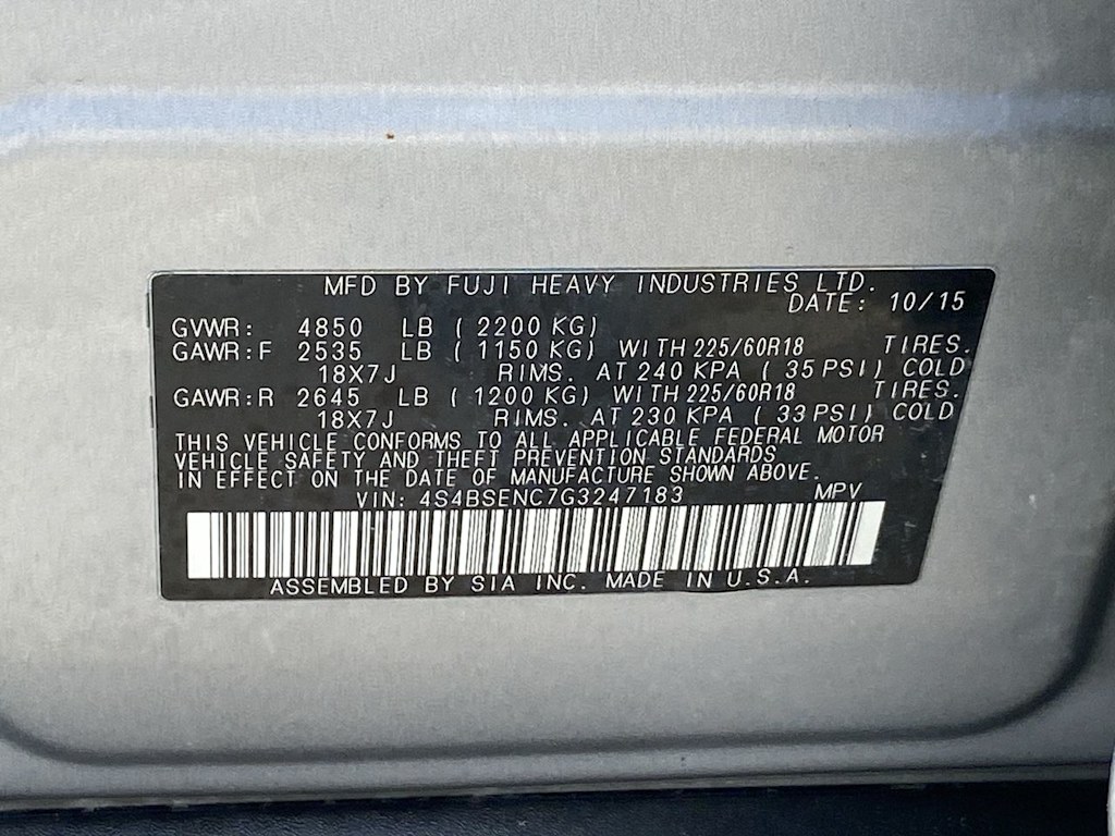 2016 Subaru Outback 3.6R Limited 19