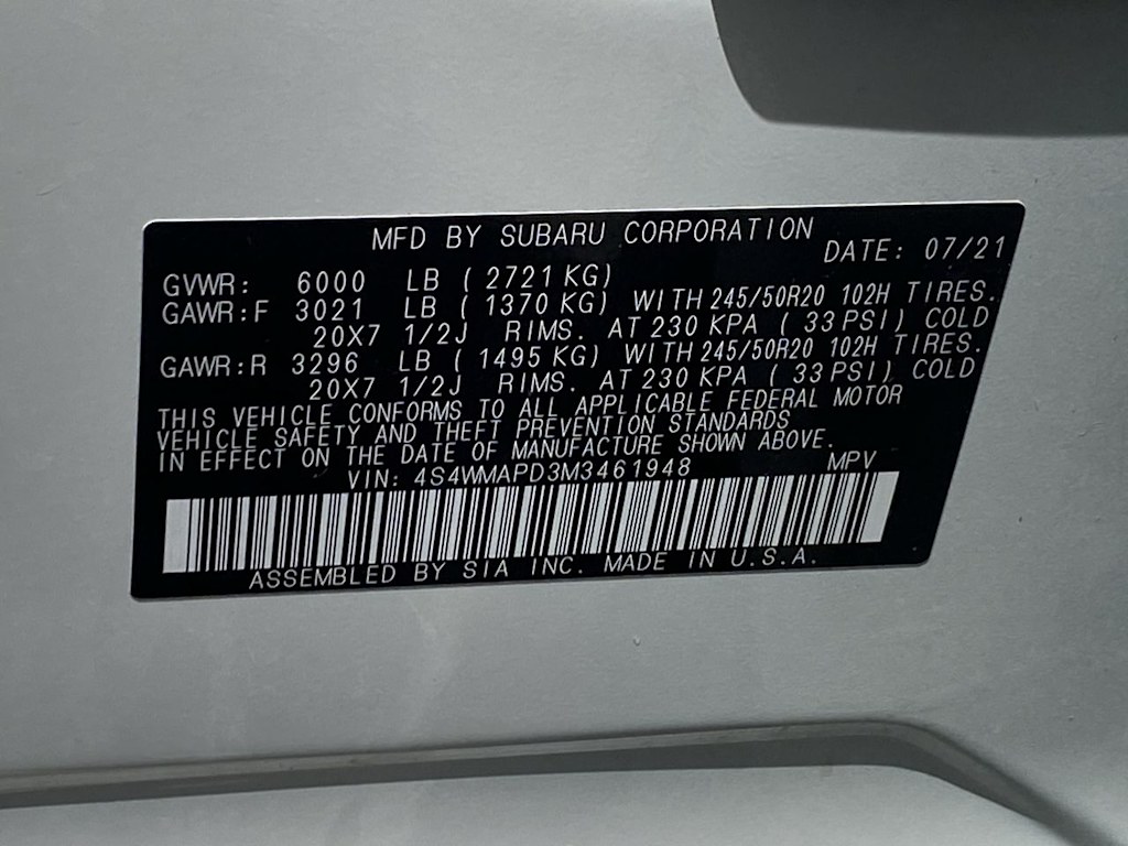 2021 Subaru Ascent Limited 19