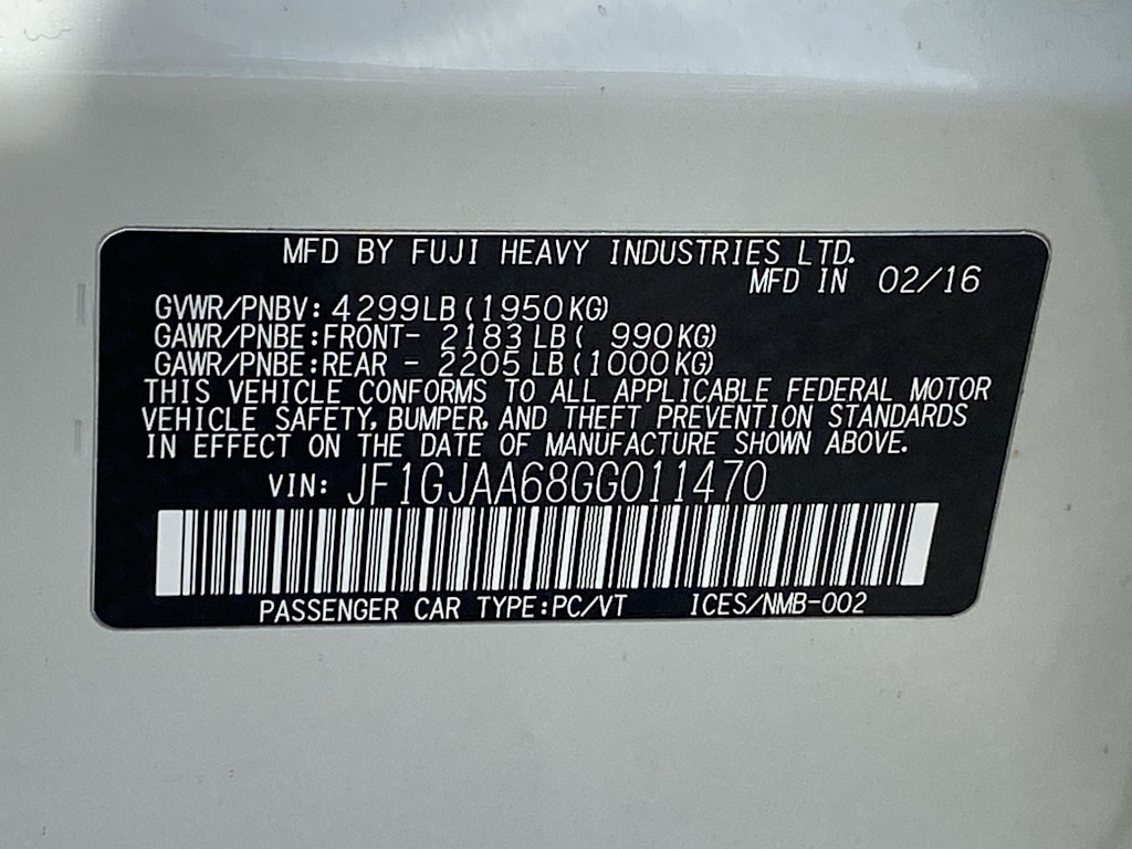 2016 Subaru Impreza Base 19