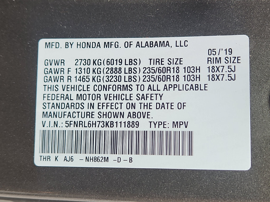 Thumbnail: 2019 Honda Odyssey - 18