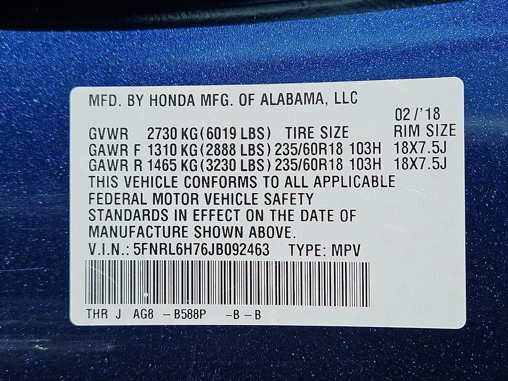 Thumbnail: 2018 Honda Odyssey - 17