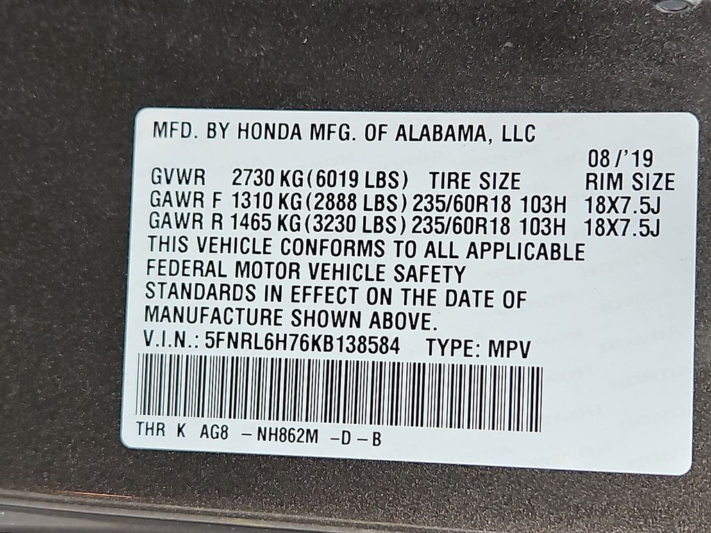 Thumbnail: 2019 Honda Odyssey - 17