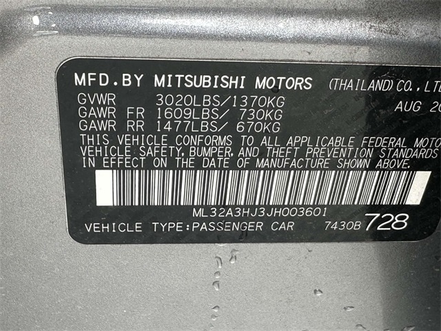 2018 Mitsubishi Mirage ES 15