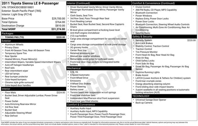 Thumbnail: 2011 Toyota Sienna - 14