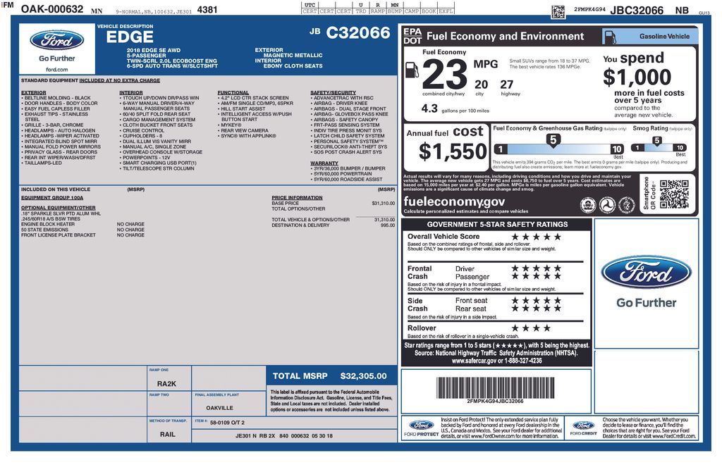 Thumbnail: 2018 Ford Edge - 18